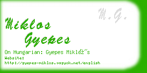 miklos gyepes business card